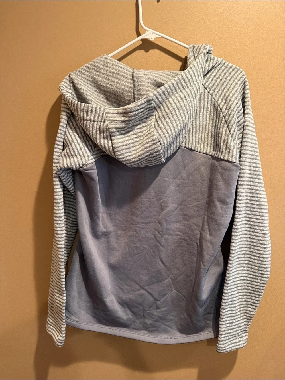 Avalanche Gray & White Striped Quarter-Zip Pullover